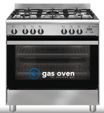 Emilia EM865GGXN Cucina in acciaio inox nero da 80 cm con forno a gas ventilato