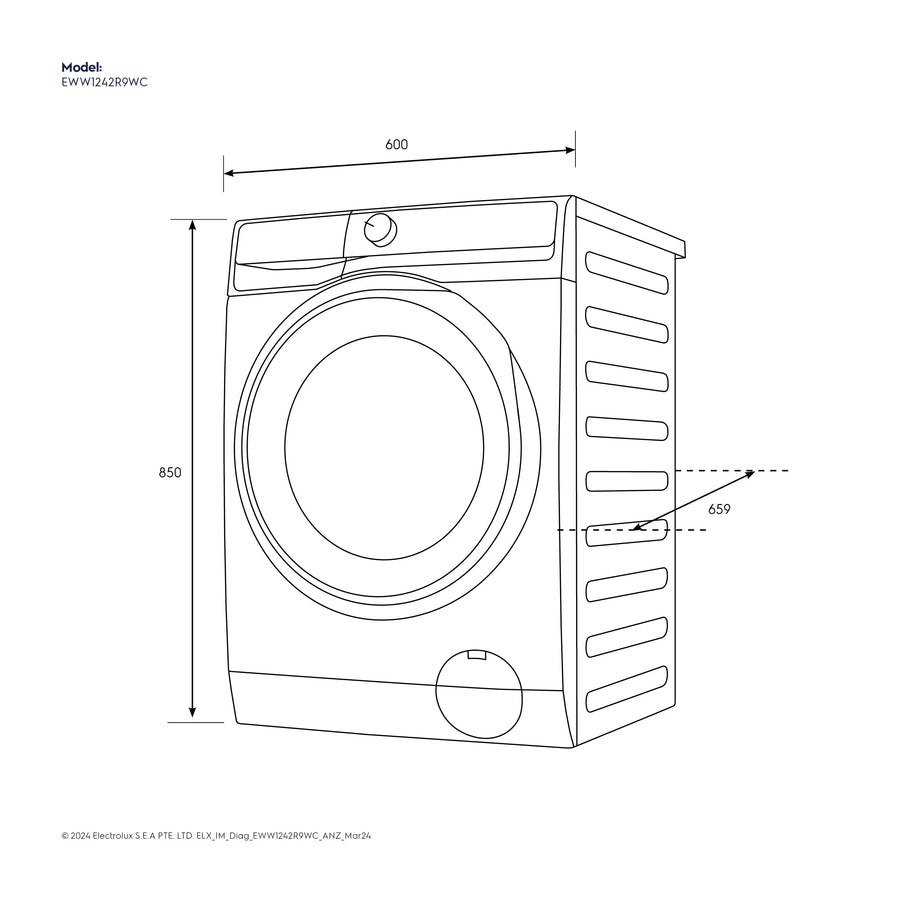 Electrolux EWW1242R9WC 12kg UltimateCare 900 Front load Washing Machine with 8kg Dryer White