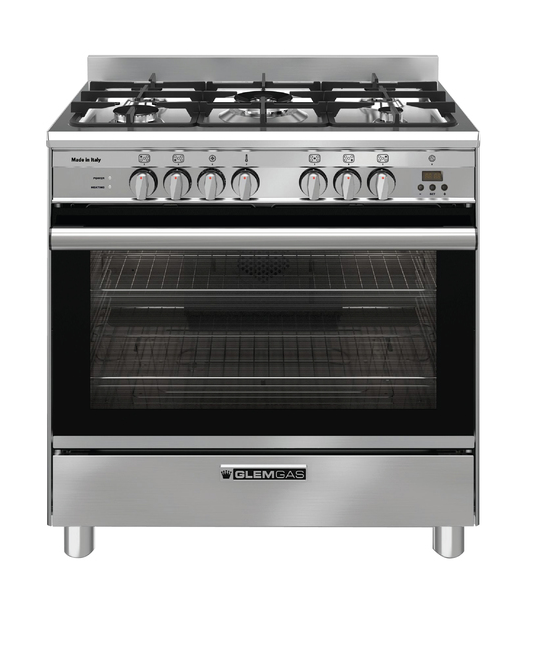 Glem GA865GE Dual-Fuel-Herd, Edelstahl, 80 cm