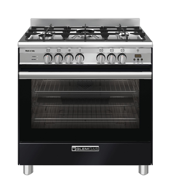 Glem GA865GEN 800mm Black Freestanding Dual Fuel Cooker