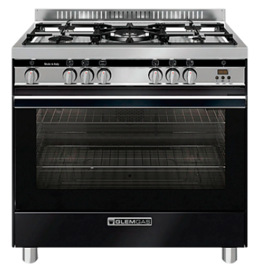 GLEM GA965GGXMB 90 Cm Cooker With Multifunction Gas Oven With fan with electric grill - Black-Matt colour