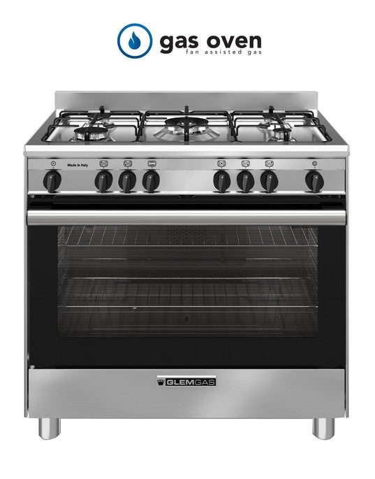 Glem GB965GG 90cm Gas Oven & Cooktop / Electric Grill Stainless Steel