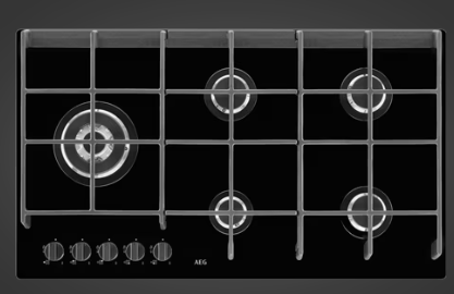 AEG HG975550VB 90cm 5 Burner Ceramic Glass Gas Cooktop