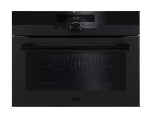 AEG KMK96708PT CombiQuick Kompaktofen mit Mikrowelle und Grill, Kombinationskochen, 450 mm, Mattschwarz