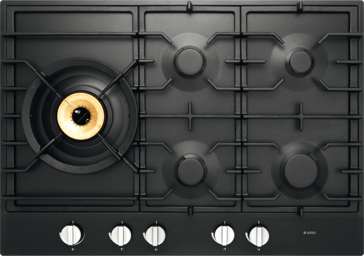 Asko HG1776AD 75cm Natural Gas Matte Black Cooktop