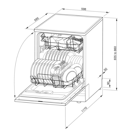 Technika TGDW6SS 60cm Freestanding Dishwasher