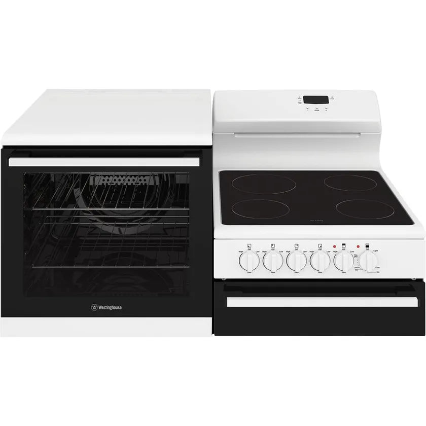 Westinghouse WDE143WCB-L 110cm Freestanding Electric Oven and Ceramic Cooktop With Separate Grill White