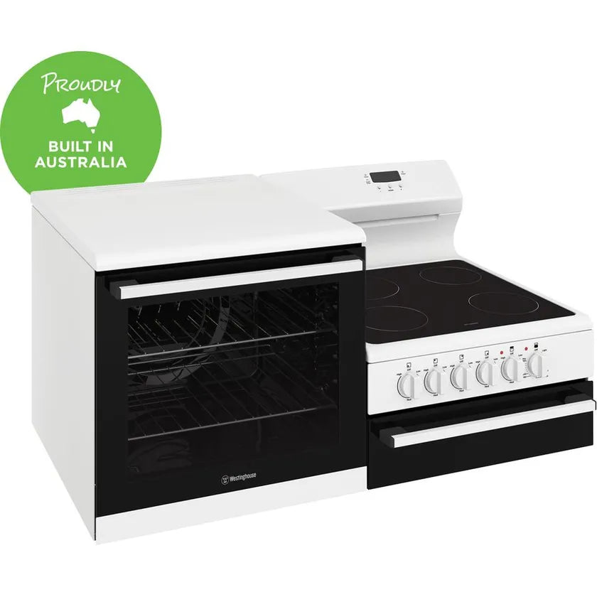 Westinghouse WDE143WCB-L 110cm Freestanding Electric Oven and Ceramic Cooktop With Separate Grill White