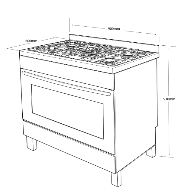 Westinghouse WFE911SB 90cm Freestanding 5 Burner Cooker