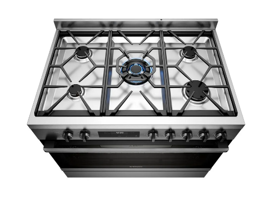 Westinghouse WFE9516DD 90cm Dual Fuel Freestanding Cooker with AirFry Dark Stainless Steel