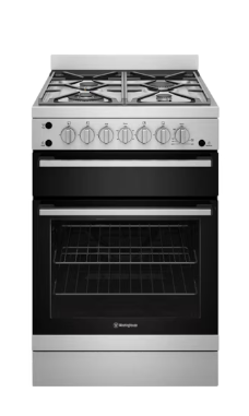 Westinghouse WFG612SCH 60cm freestanding gas oven and gas cooktop with separate grill, stainless steel