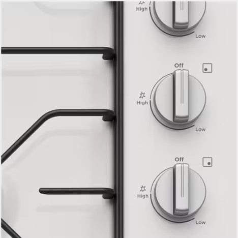Westinghouse WHG640WC 60cm 4 White Enamel Burner Gas Cooktop