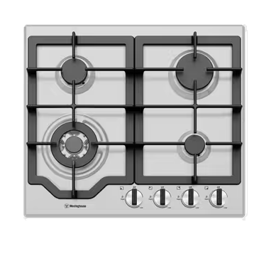 Westinghouse WHG644SC 60cm 4 Burner Stainless Steel Gas Cooktop