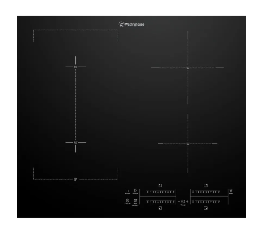 Westinghouse WHI645BE 60cm 4 Zone Induction Cooktop with BoilProtect