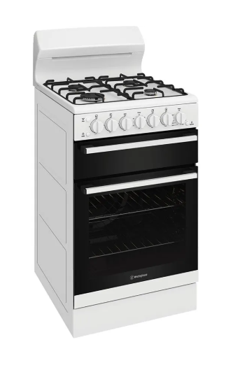 Westinghouse WLG512WCH 54cm Freestanding Gas Oven and Gas Cooktop White