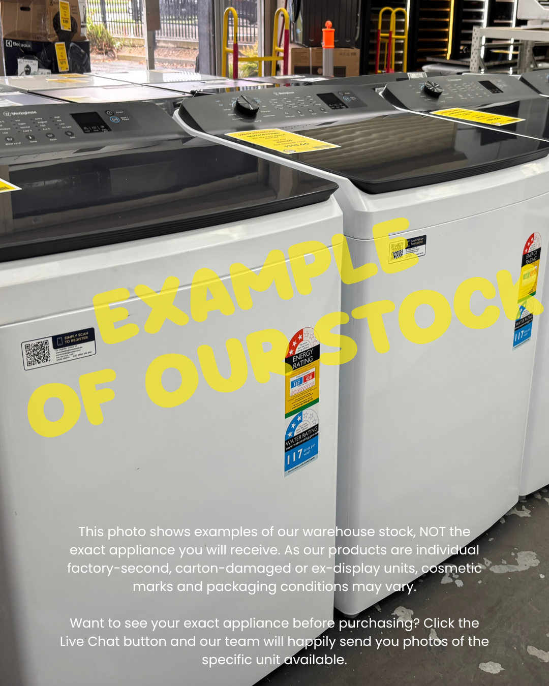 Example stock image only — not the exact washing machines appliance for sale. Cosmetic condition may vary. Request photos of the available unit before purchase.