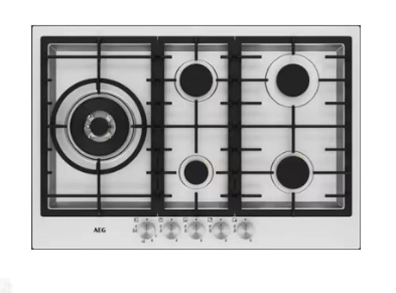 Aeg Hg75Fxb 75Cm 5 Burner Stainless Steel Gas Cooktop