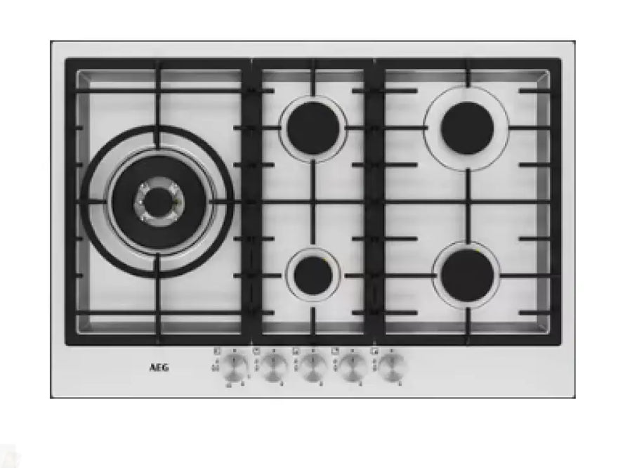 Aeg Hg75Fxb 75Cm 5 Burner Stainless Steel Gas Cooktop