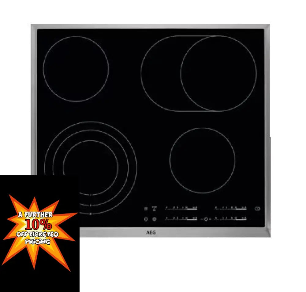 Aeg Hk654070Xb 57Cm Black Ceramic Cooktop