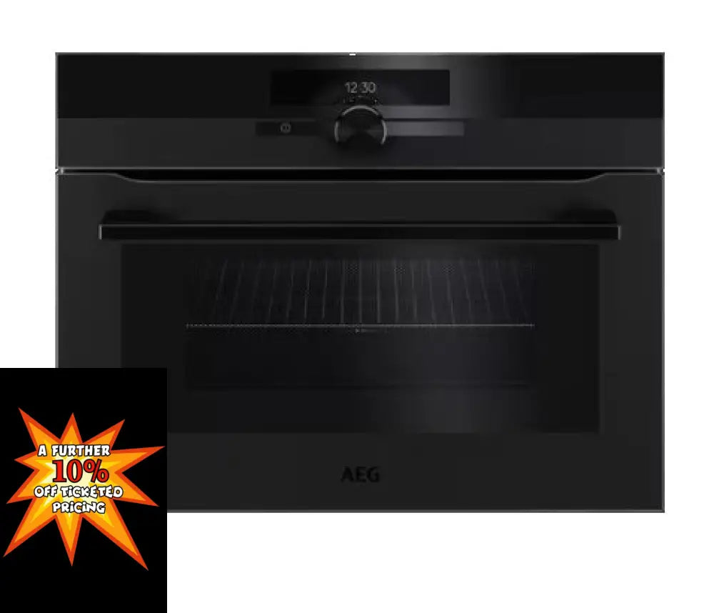 Aeg Kmk96708Pt 450Mm Combiquick Compact Oven With Microwave & Grill Combination Cooking Matte Black