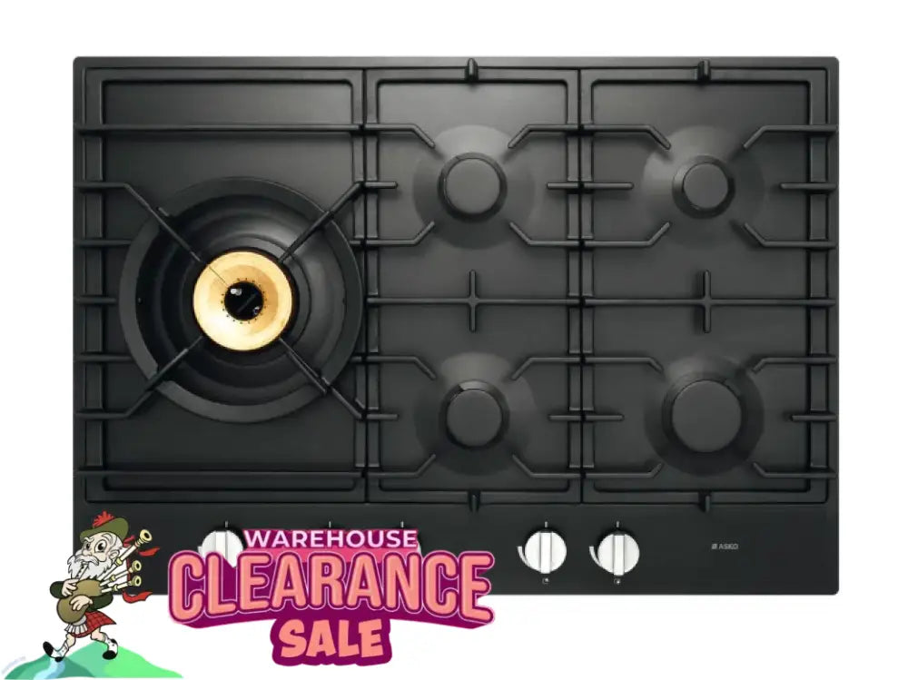 Asko Hg1776Ad 75Cm Natural Gas Matte Black Cooktop