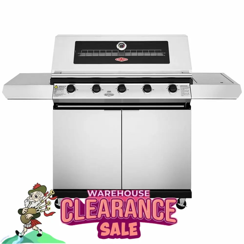 Bbg1250Sb Beefeater 1200 Series 5 Burner Lpg Built-In Bbq With Bonus Trolley And Side Save $452.00