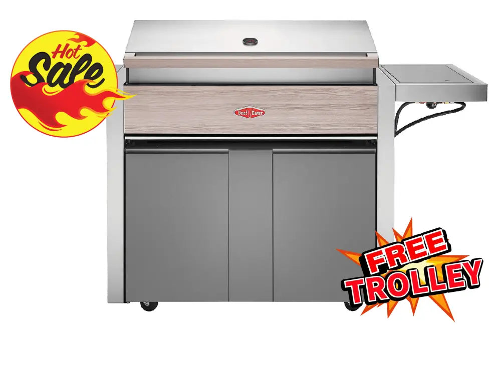 Beef Eater Bdb1550Ga 1500 Series 5 Burner Built-In Bbq With Free Bdtr1550Ga Trolley Side