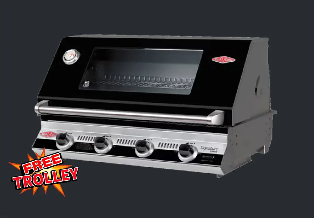 Beef Eater Bs19942 3000E Signature 4 Burner Built - In Bbq With Free Bs23640 Trolley Black Enamel