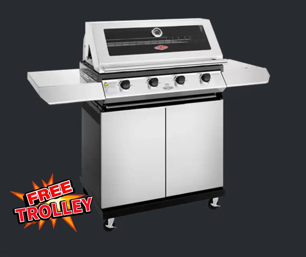 Beef Eater Bbg1240Sb 1200 Series 4 Burner Lpg Built - In Bbq With Free Btr1241Sb Trolley With Side