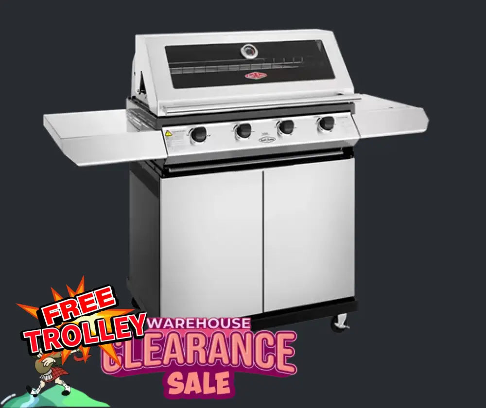 Beef Eater Bbg1240Sb 1200 Series 4 Burner Lpg Built - In Bbq With Free Btr1241Sb Trolley With Side