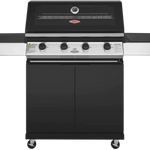 Beefeater Bmg1241Bb 1200 Series Black Enamel 4 Burner Bbq & Trolley W/ Side