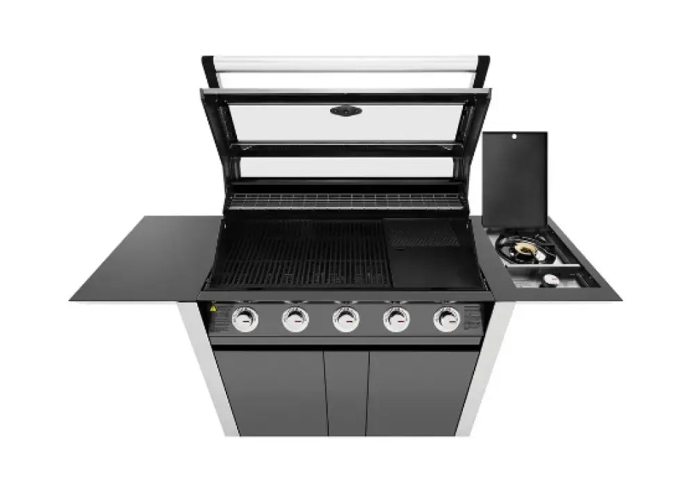 Beefeater Bmg1651Da 1600 Series Dark 5 Burner Bbq & Trolley With Side Shelves And