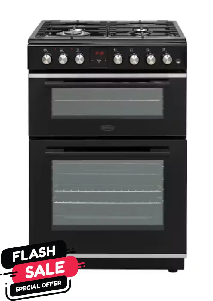 Belling Bfs60Dodf 60Cm Dual Fuel Freestanding Cooker - Gas Cooktop & Electric Double Oven Upright