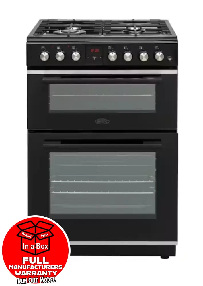 Belling Bfs60Dodf 60Cm Dual Fuel Freestanding Cooker - Gas Cooktop & Electric Double Oven Upright