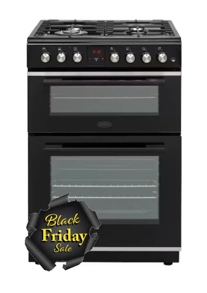 Belling Bfs60Dodf 60Cm Dual Fuel Freestanding Cooker - Gas Cooktop & Electric Double Oven Upright