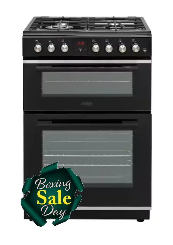 Belling Bfs60Dodf 60Cm Dual Fuel Freestanding Cooker - Gas Cooktop & Electric Double Oven Upright