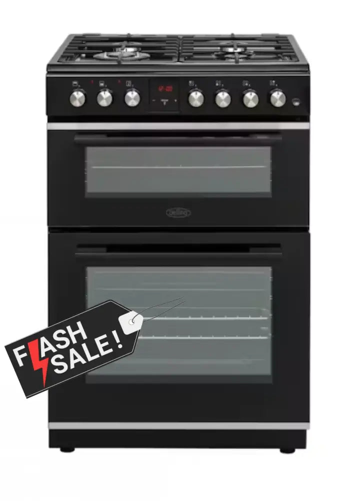 Belling Bfs60Dodf 60Cm Dual Fuel Freestanding Cooker - Gas Cooktop & Electric Double Oven Upright