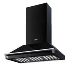 Belling BPC90BR 90cm Classic Canopy Rangehood with Chrome Rail Black Rangehood