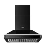 Belling BPC90BR 90cm Classic Canopy Rangehood with Chrome Rail Black Rangehood