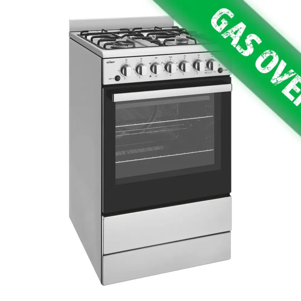 Chef Cfg504Sbng 54Cm Freestanding Natural Gas Cooker Upright