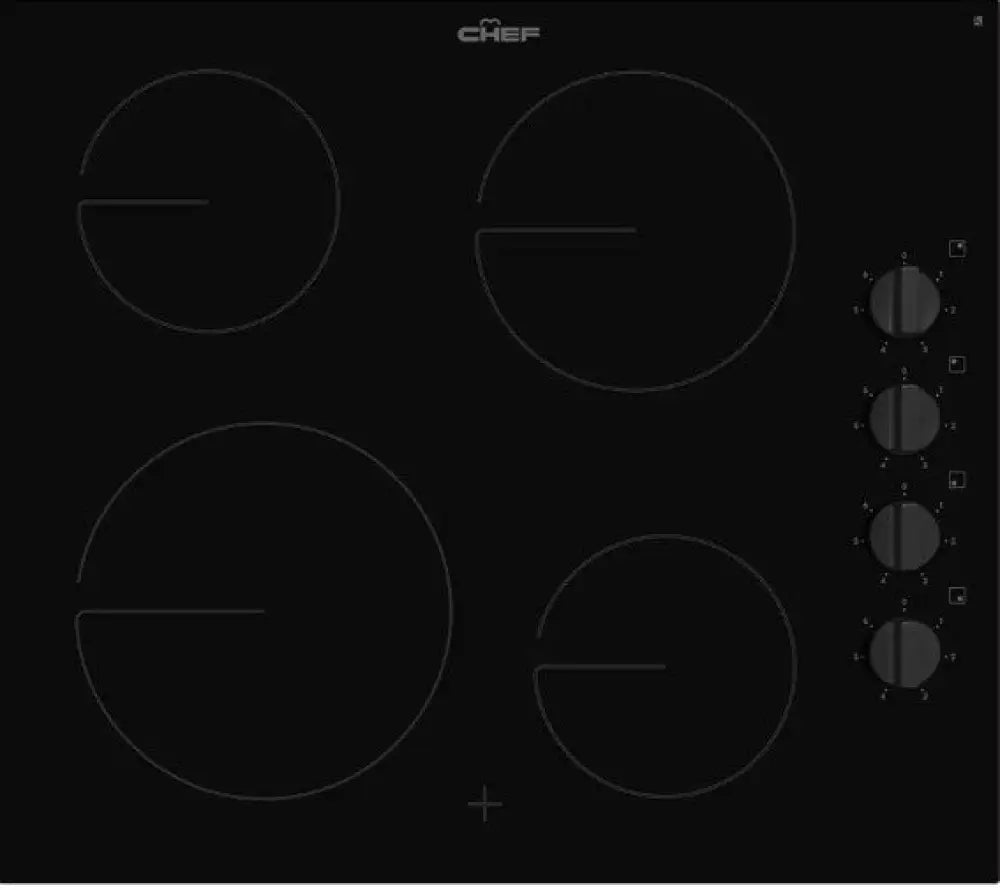 Chef Chc642Bb 60Cm 4 Zone Ceramic Cooktop