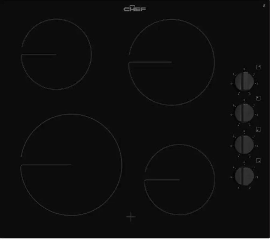 Chef Chc642Bb 60Cm 4 Zone Ceramic Cooktop