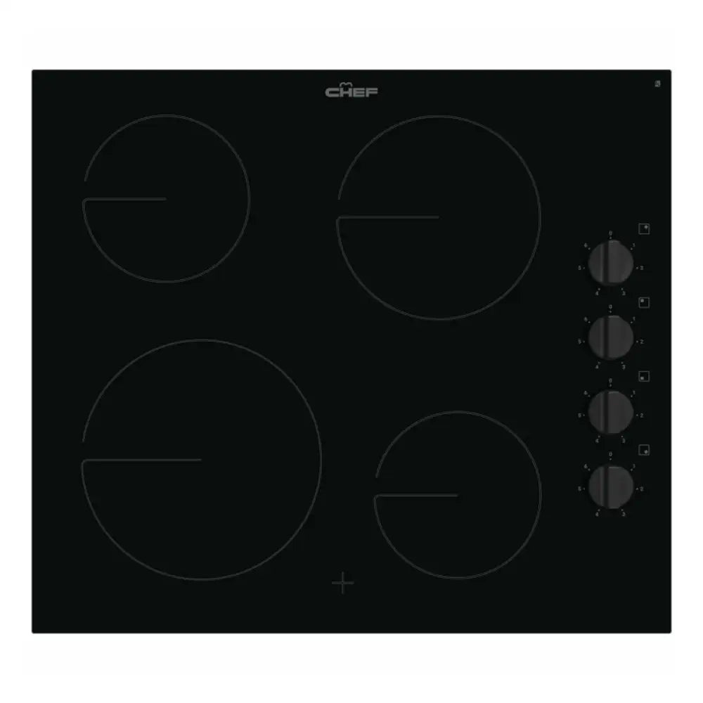 Chef Chc642Bb 60Cm 4 Zone Ceramic Cooktop Cooktop