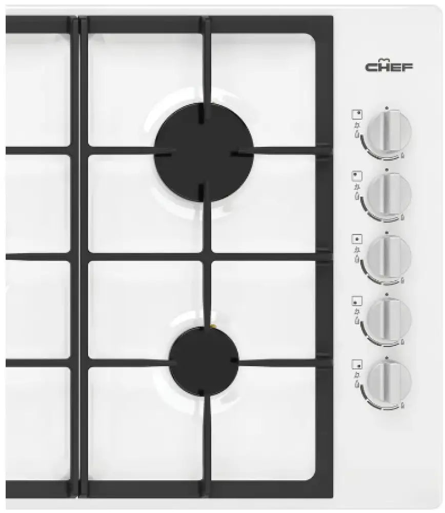 Chef CHG954WC 90cm 5 Burner Gas Cooktop White Cooktop