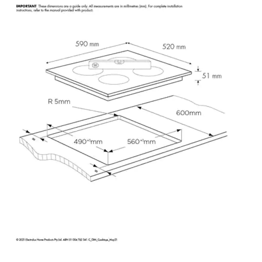 Chef Chi644Bb 60Cm 4 Zone Induction Cooktop