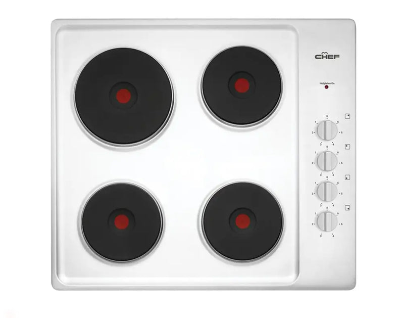 Chef Chs642Sb 60Cm 4 Zone Electric Solid Cooktop Stainless Steel Cooktop