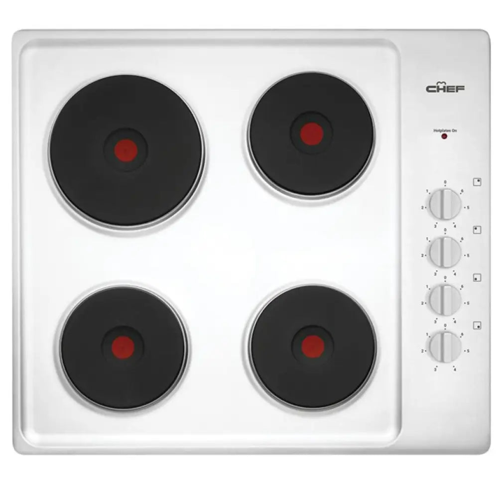 Chef Chs642Sb 60Cm 4 Zone Electric Solid Cooktop Stainless Steel Cooktop