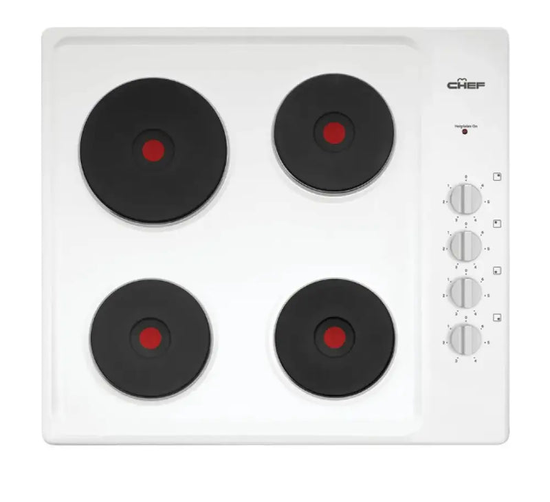 Chef CHS642WB 60cm 4 Zone Electric Solid Cooktop Cooktop