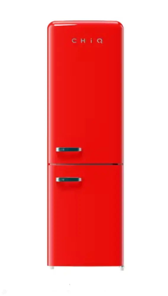 Chiq Crbm228Nr3 231L Retro Style Bottom Mount Red Fridge