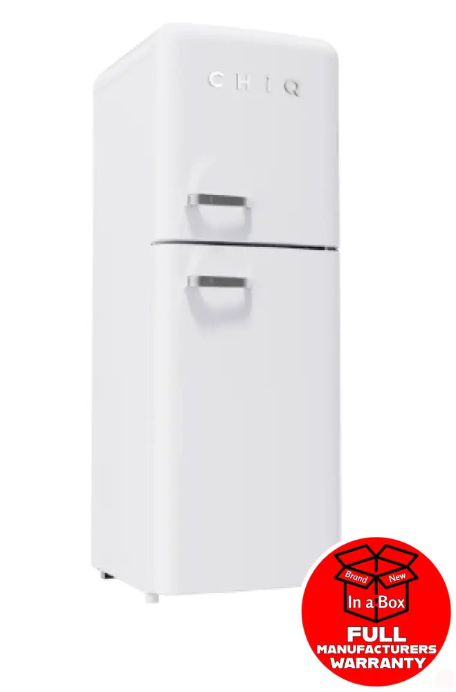 Chiq Crtm198Nw 202L Retro Style Top Mount White Fridge *